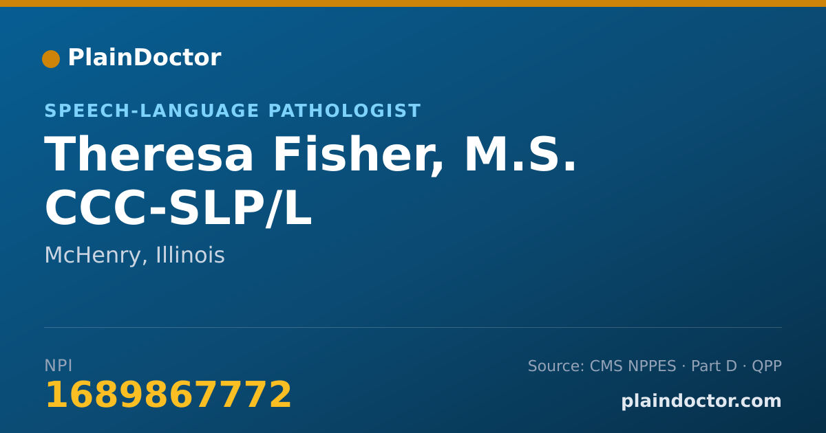 Shareable card for Theresa Fisher, M.S. CCC-SLP/L - Speech-Language Pathologist, McHenry, IL