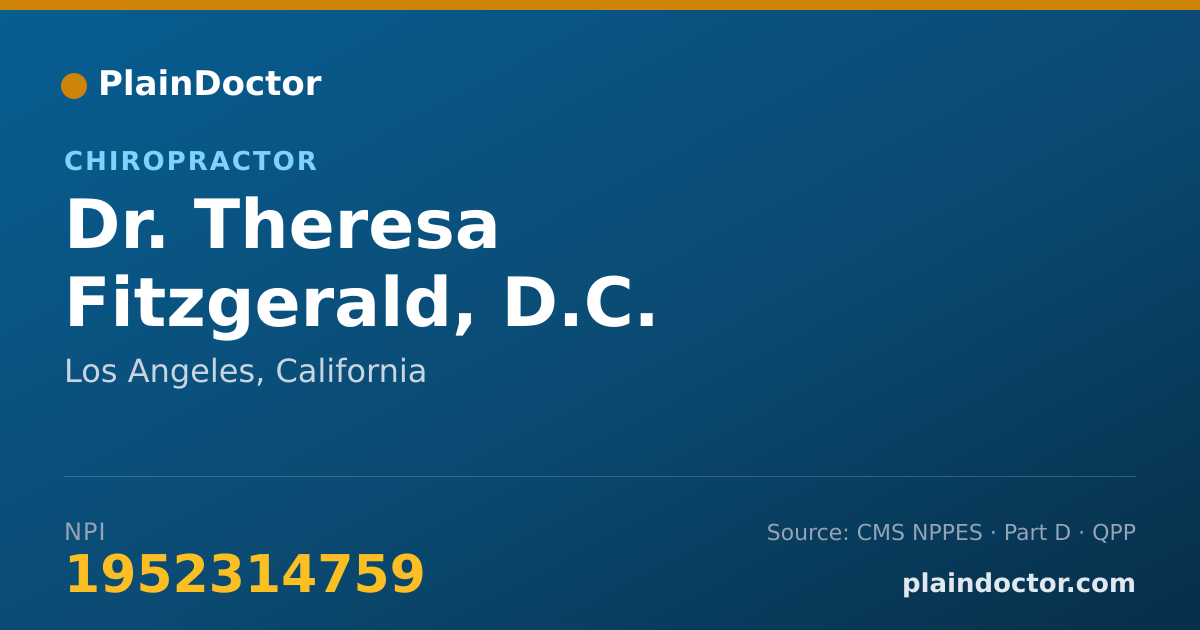 Shareable card for Theresa Fitzgerald, D.C. - Chiropractor, Los Angeles, CA