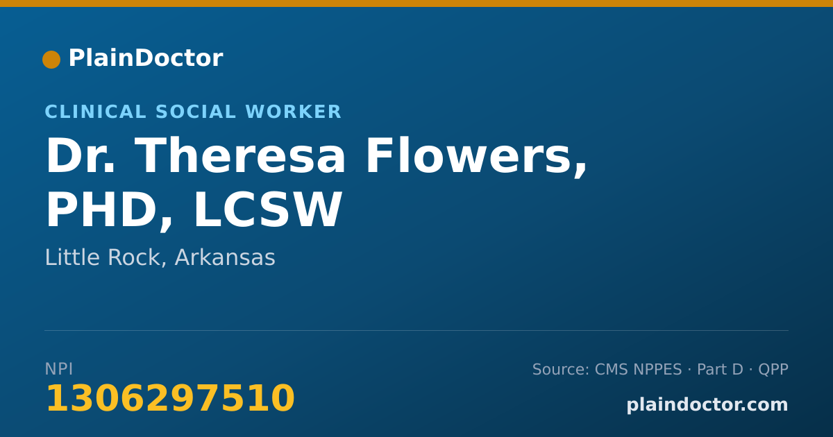 Shareable card for Theresa Flowers, PHD, LCSW - Clinical Social Worker, Little Rock, AR