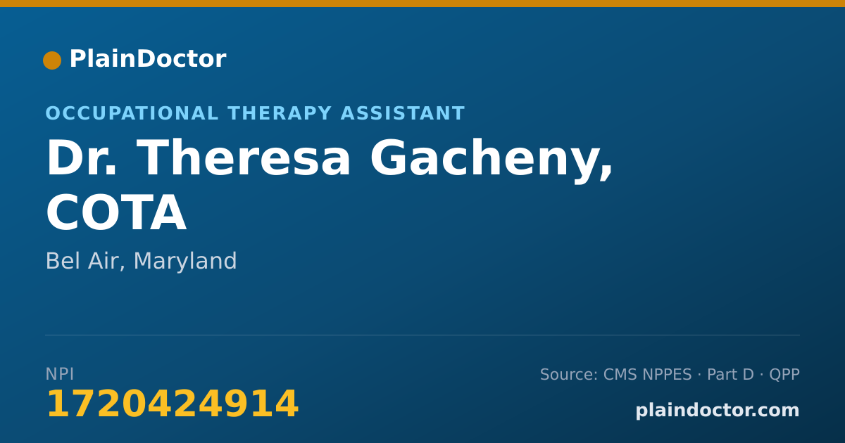 Shareable card for Theresa Gacheny, COTA - Occupational Therapy Assistant, Bel Air, MD