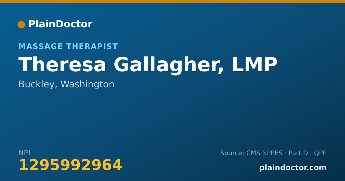 Shareable card for Theresa Gallagher, LMP - Massage Therapist, Buckley, WA
