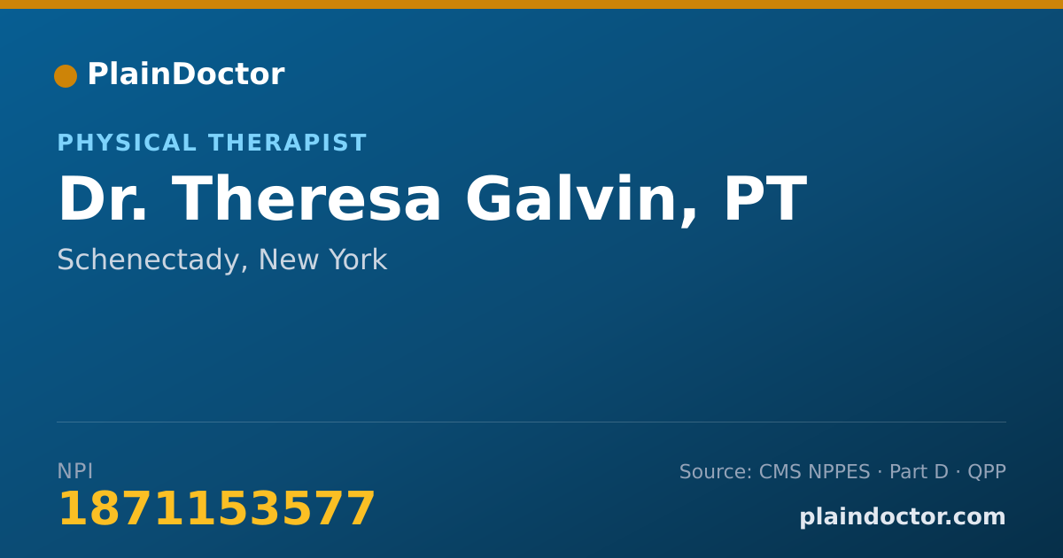 Shareable card for Theresa Galvin, PT - Physical Therapist, Schenectady, NY