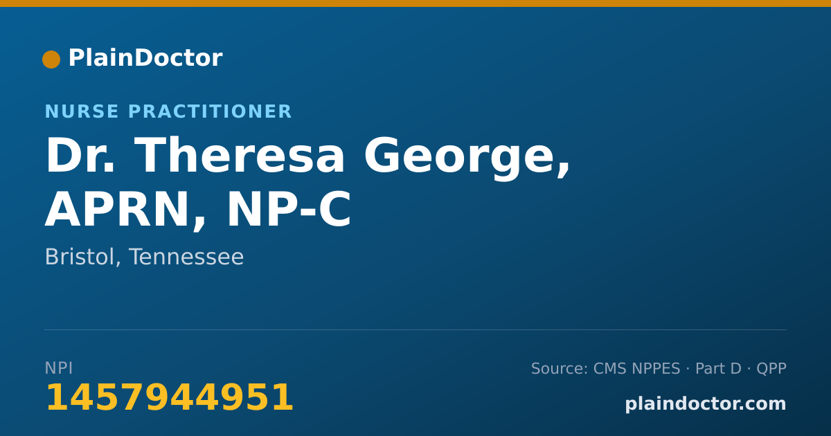 Shareable card for Theresa George, APRN, NP-C - Nurse Practitioner, Bristol, TN