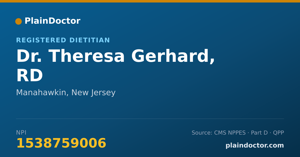 Shareable card for Theresa Gerhard, RD - Registered Dietitian, Manahawkin, NJ