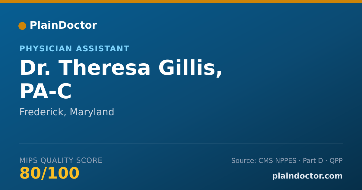 Shareable card for Theresa Gillis, PA-C - Physician Assistant, Frederick, MD