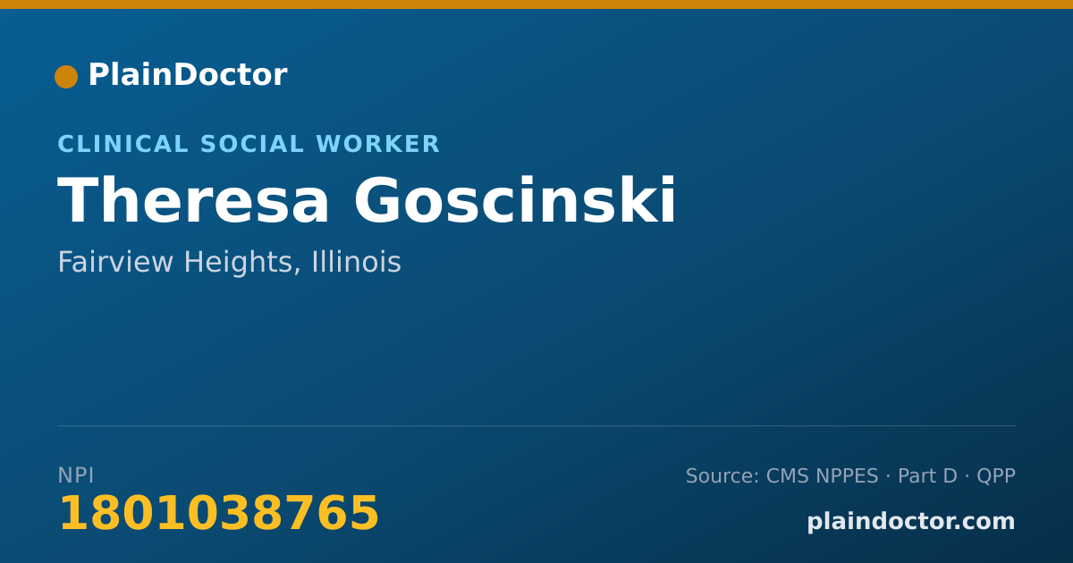 Shareable card for Theresa Goscinski - Clinical Social Worker, Fairview Heights, IL