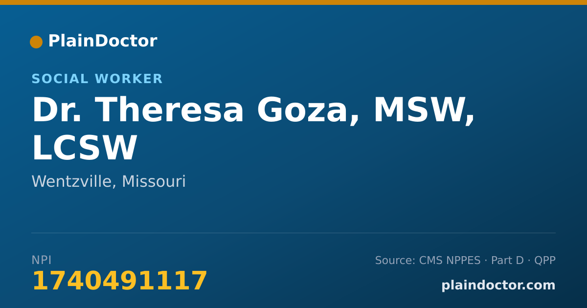 Shareable card for Theresa Goza, MSW, LCSW - Social Worker, Wentzville, MO