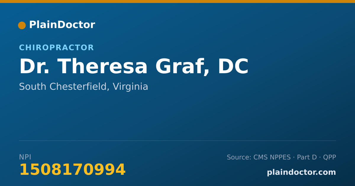 Shareable card for Theresa Graf, DC - Chiropractor, South Chesterfield, VA