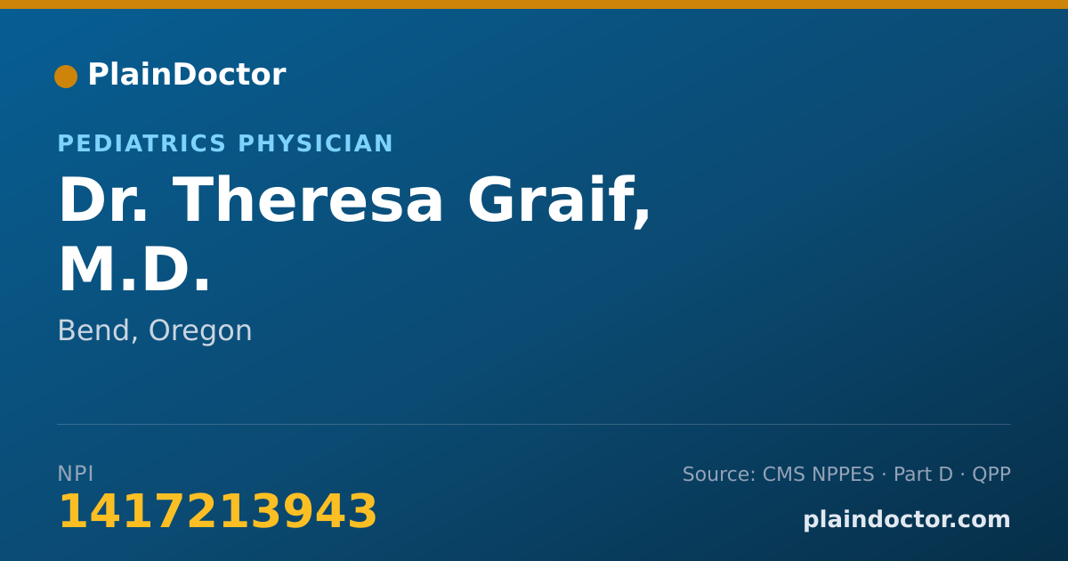 Shareable card for Theresa Graif, M.D. - Pediatrics Physician, Bend, OR