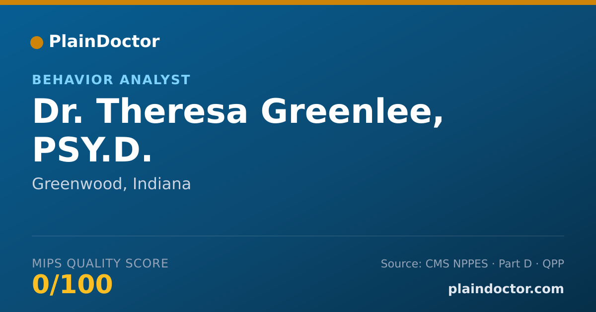 Shareable card for Theresa Greenlee, PSY.D. - Behavior Analyst, Greenwood, IN