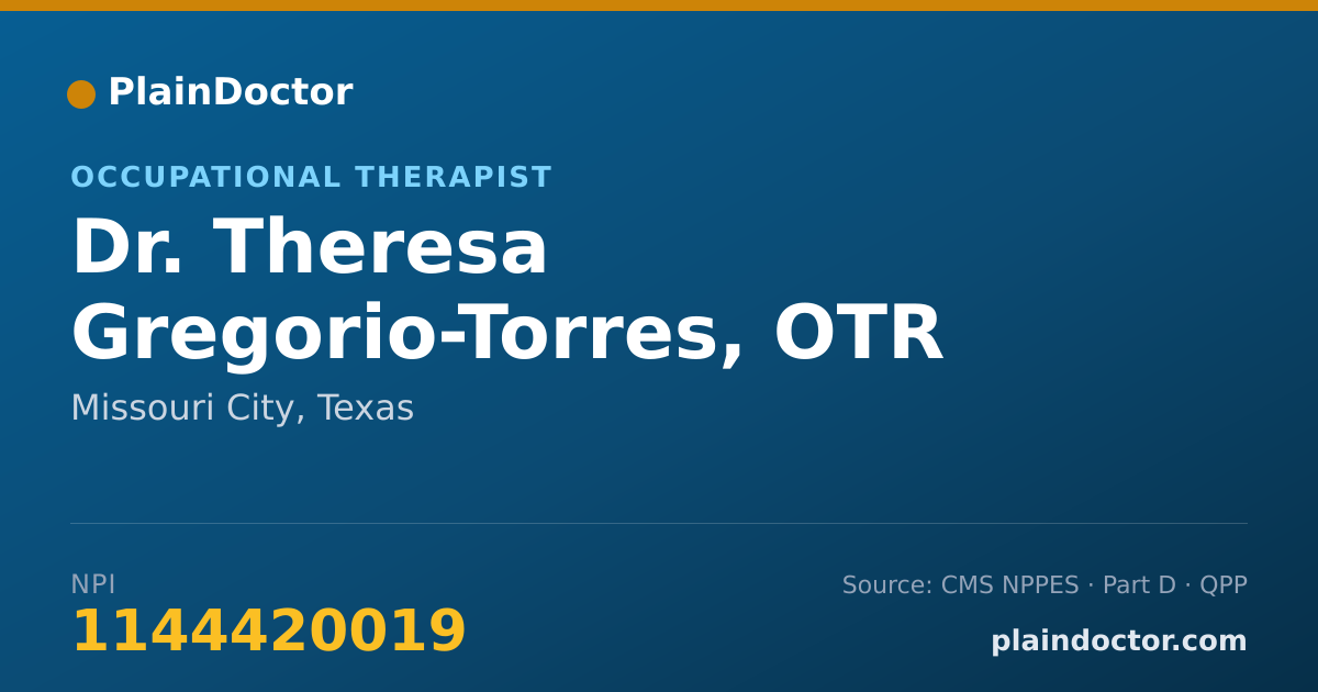Shareable card for Theresa Gregorio-Torres, OTR - Occupational Therapist, Missouri City, TX