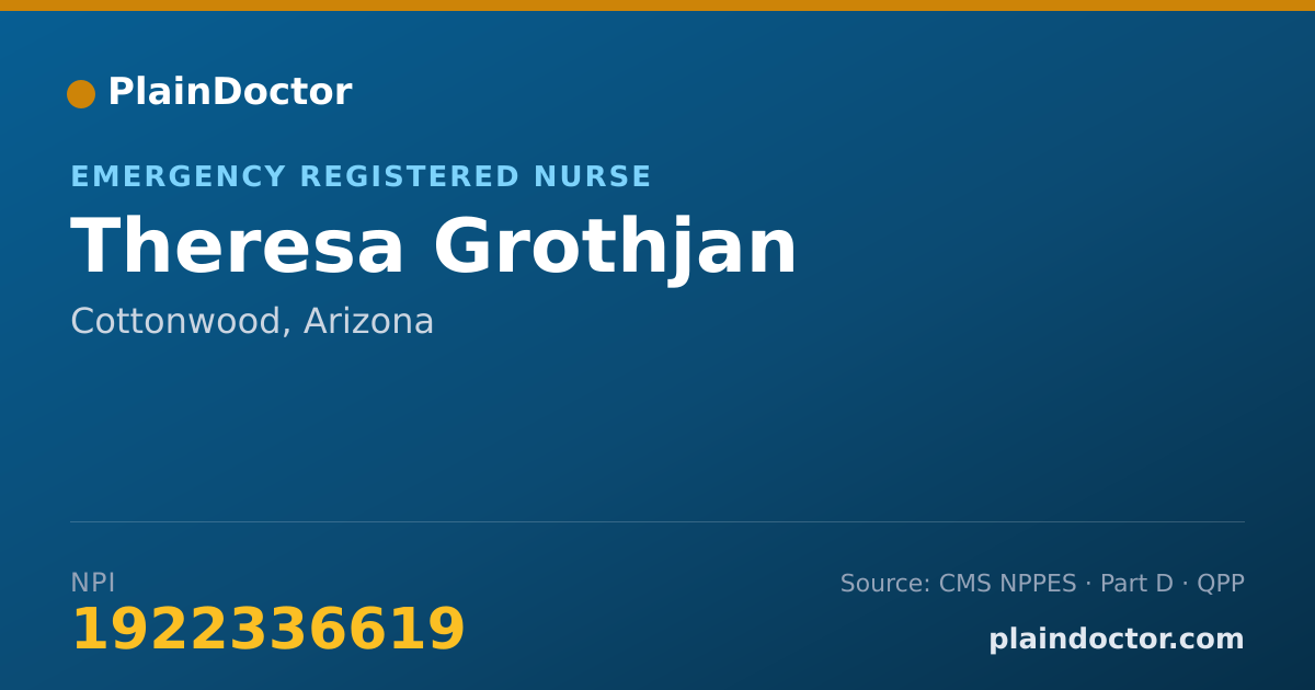 Shareable card for Theresa Grothjan - Emergency Registered Nurse, Cottonwood, AZ