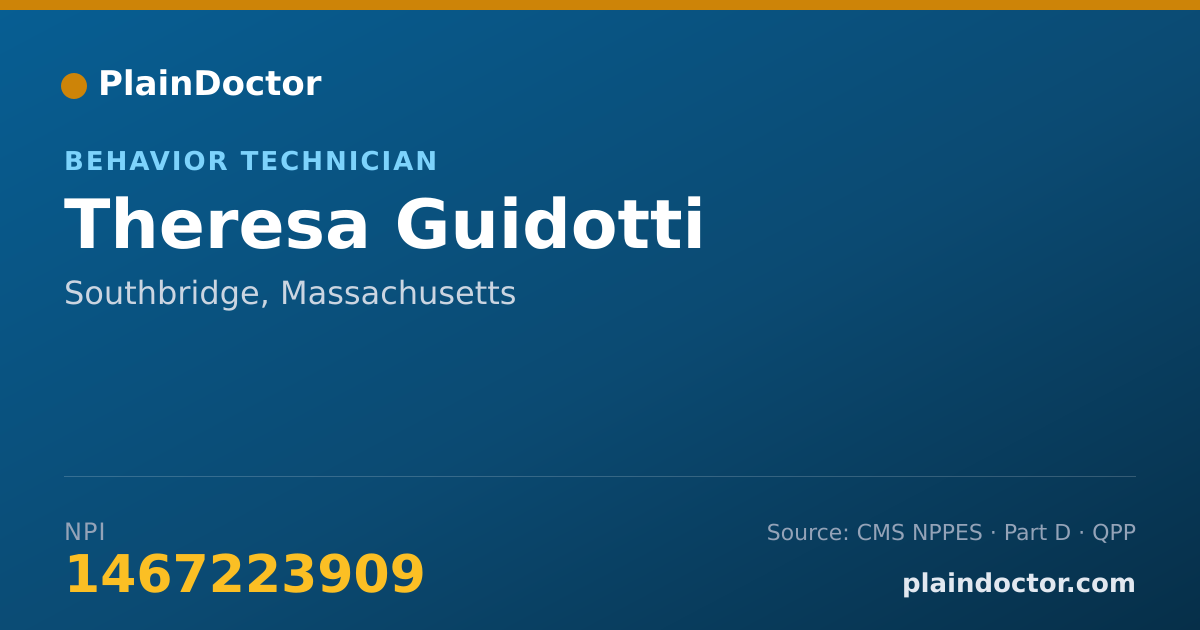 Shareable card for Theresa Guidotti - Behavior Technician, Southbridge, MA