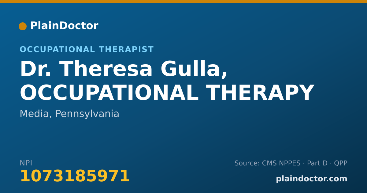 Shareable card for Theresa Gulla, OCCUPATIONAL THERAPY - Occupational Therapist, Media, PA