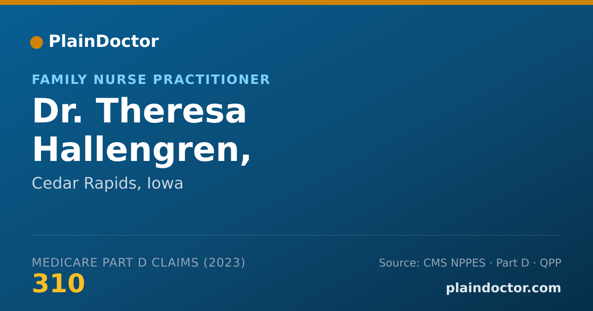 Shareable card for Theresa Hallengren, ARNP-FNP-BC - Family Nurse Practitioner, Cedar Rapids, IA