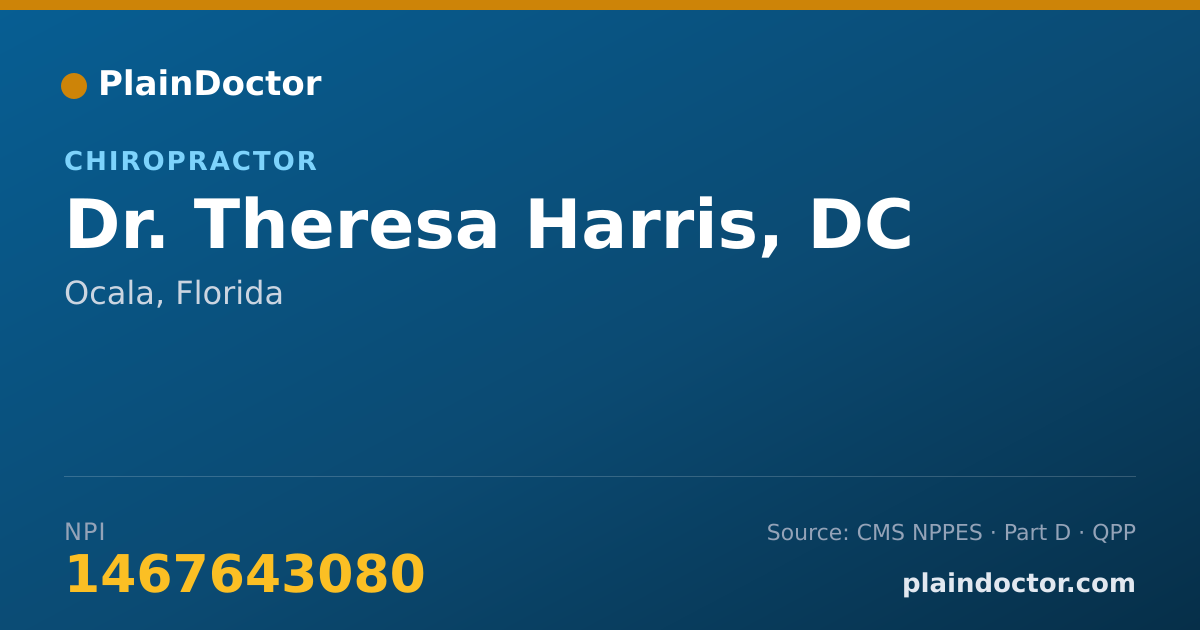 Shareable card for Theresa Harris, DC - Chiropractor, Ocala, FL