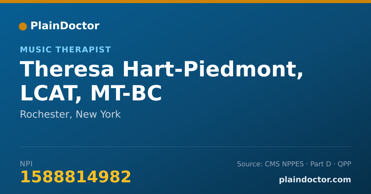 Shareable card for Theresa Hart-Piedmont, LCAT, MT-BC - Music Therapist, Rochester, NY