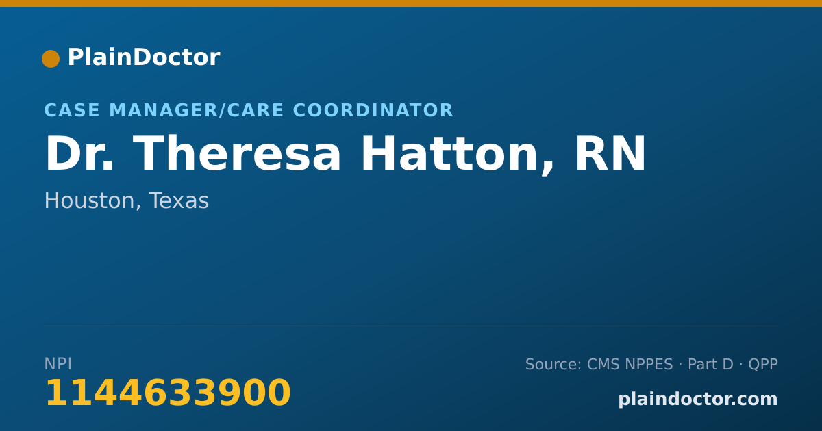 Shareable card for Theresa Hatton, RN - Case Manager/Care Coordinator, Houston, TX