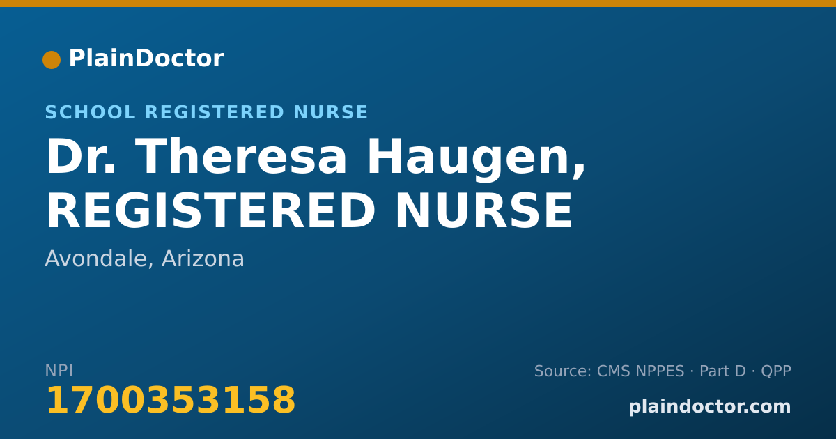 Shareable card for Theresa Haugen, REGISTERED NURSE - School Registered Nurse, Avondale, AZ