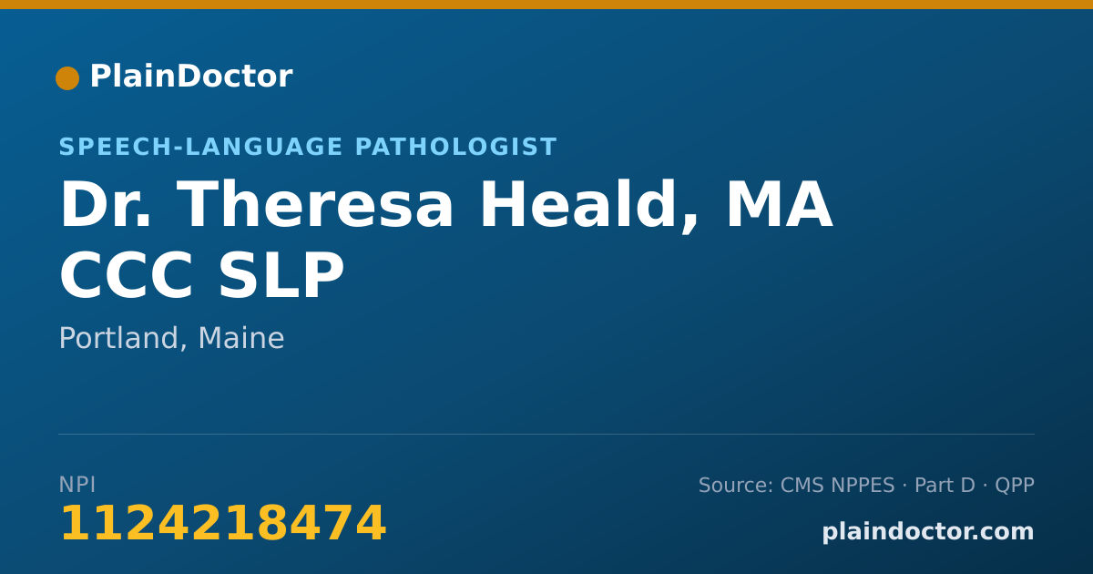 Shareable card for Theresa Heald, MA CCC SLP - Speech-Language Pathologist, Portland, ME