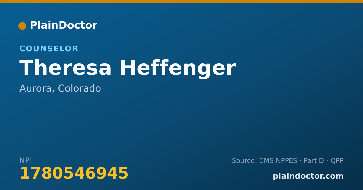 Shareable card for Theresa Heffenger - Counselor, Aurora, CO