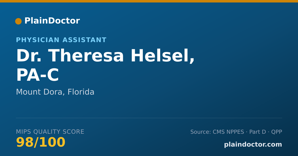 Shareable card for Theresa Helsel, PA-C - Physician Assistant, Mount Dora, FL