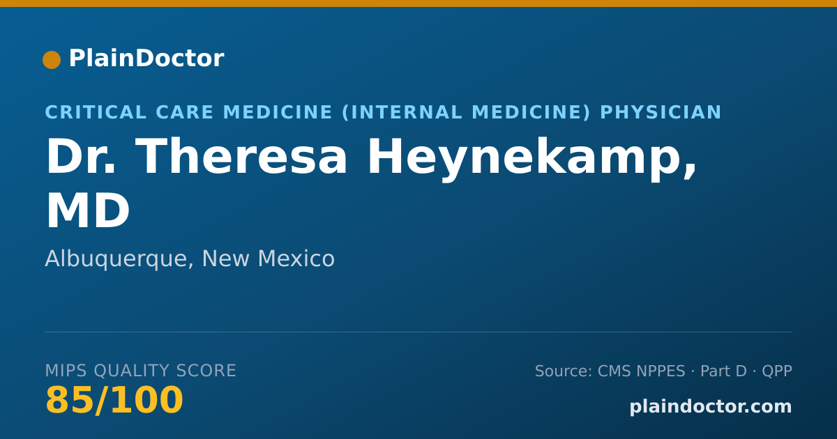 Shareable card for Theresa Heynekamp, MD - Critical Care Medicine (Internal Medicine) Physician, Albuquerque, NM