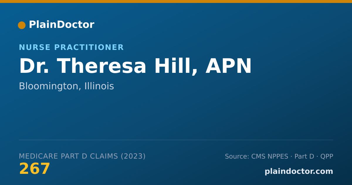 Shareable card for Theresa Hill, APN - Nurse Practitioner, Bloomington, IL
