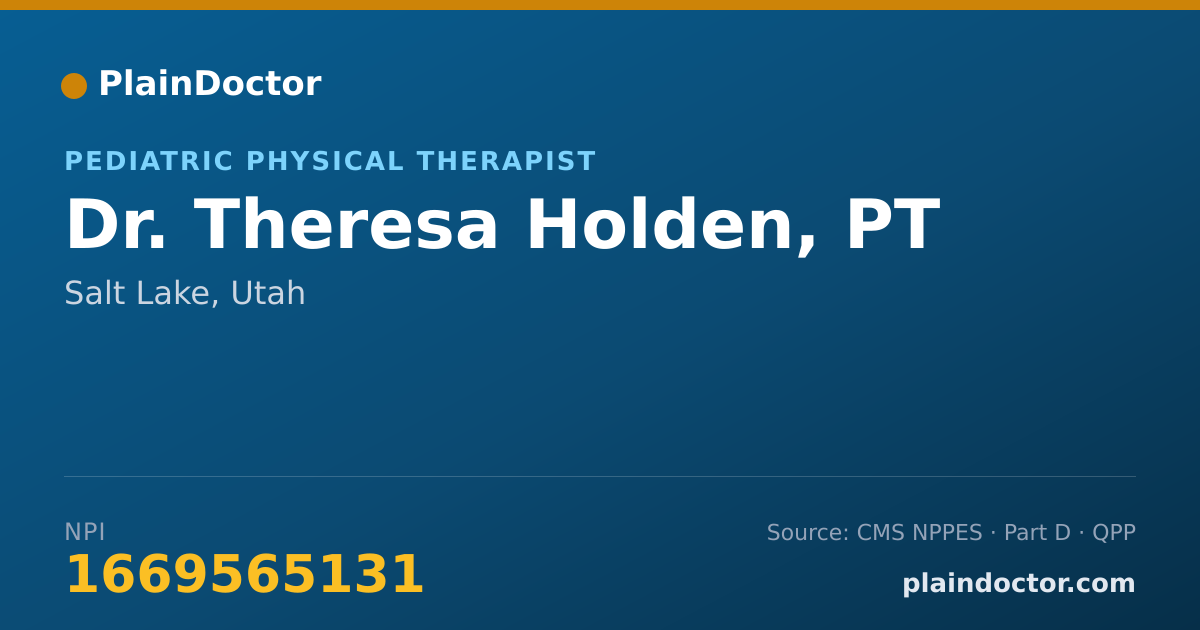 Shareable card for Theresa Holden, PT - Pediatric Physical Therapist, Salt Lake, UT