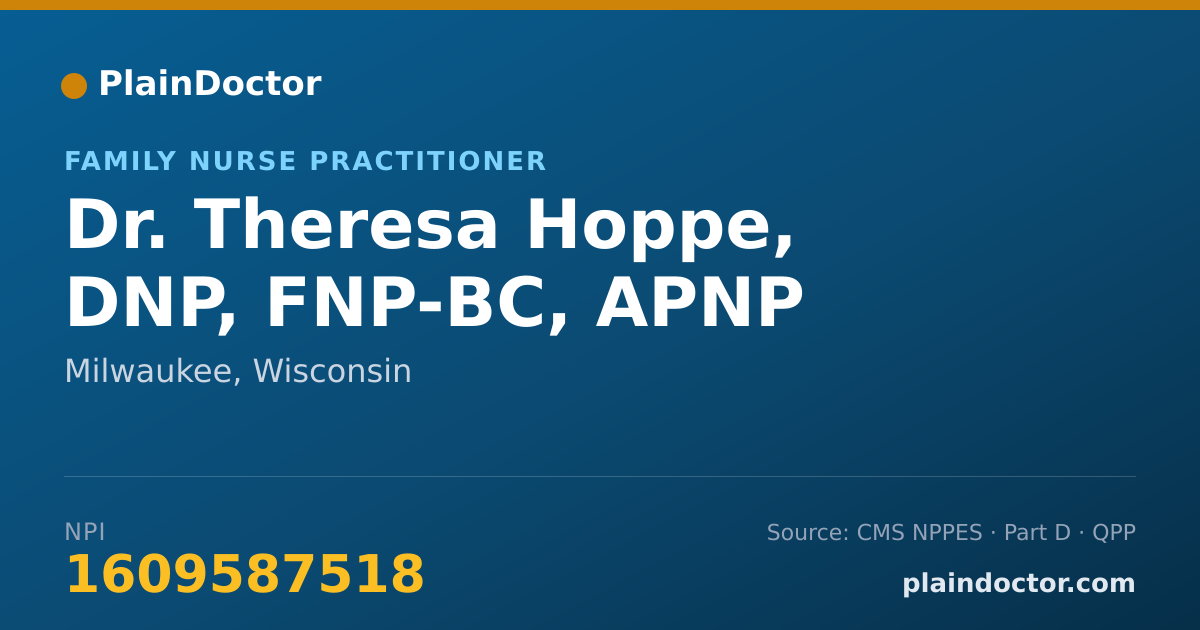 Shareable card for Theresa Hoppe, DNP, FNP-BC, APNP - Family Nurse Practitioner, Milwaukee, WI