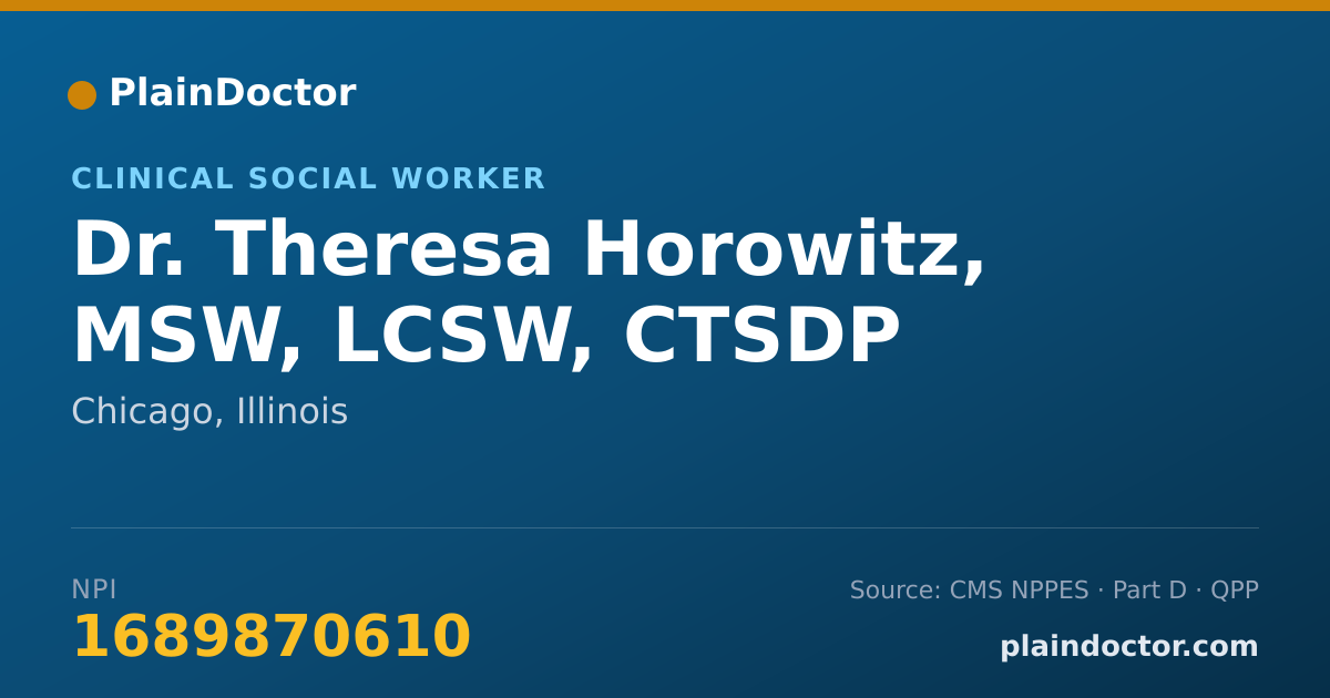 Shareable card for Theresa Horowitz, MSW, LCSW, CTSDP - Clinical Social Worker, Chicago, IL
