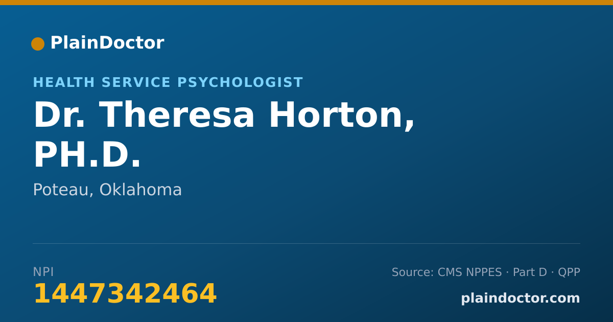 Shareable card for Theresa Horton, PH.D. - Health Service Psychologist, Poteau, OK
