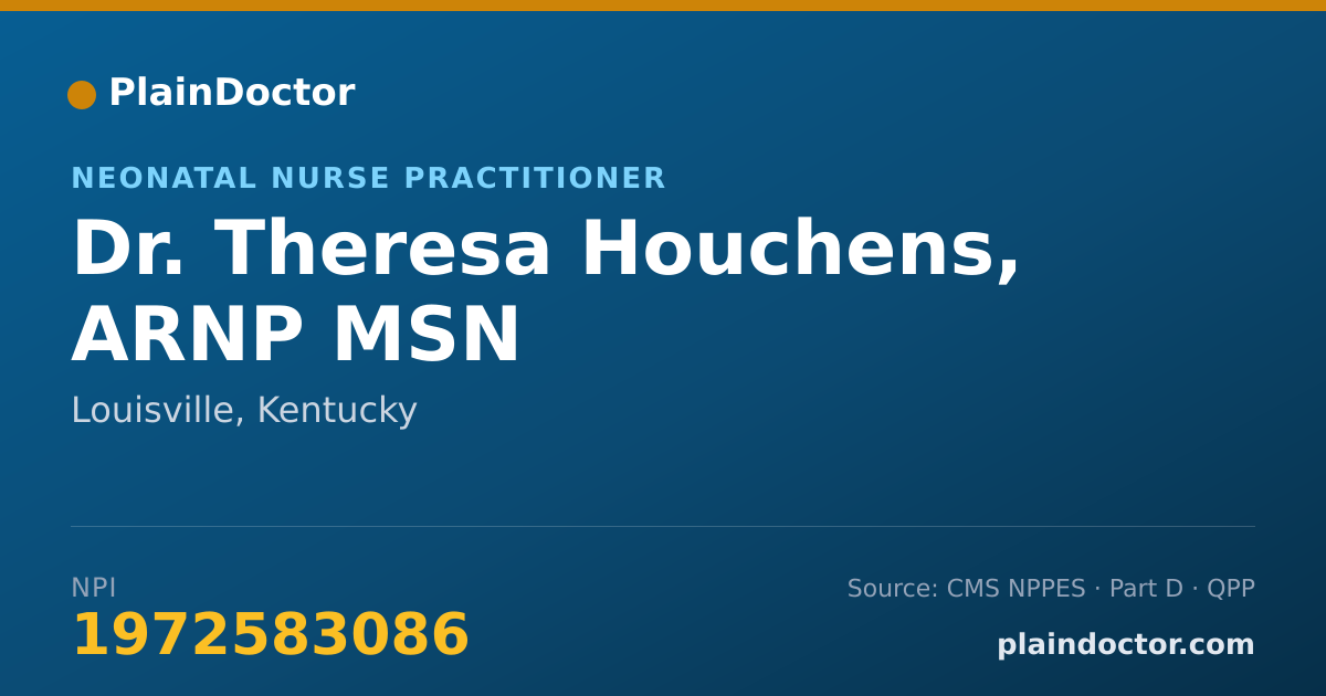 Shareable card for Theresa Houchens, ARNP MSN - Neonatal Nurse Practitioner, Louisville, KY