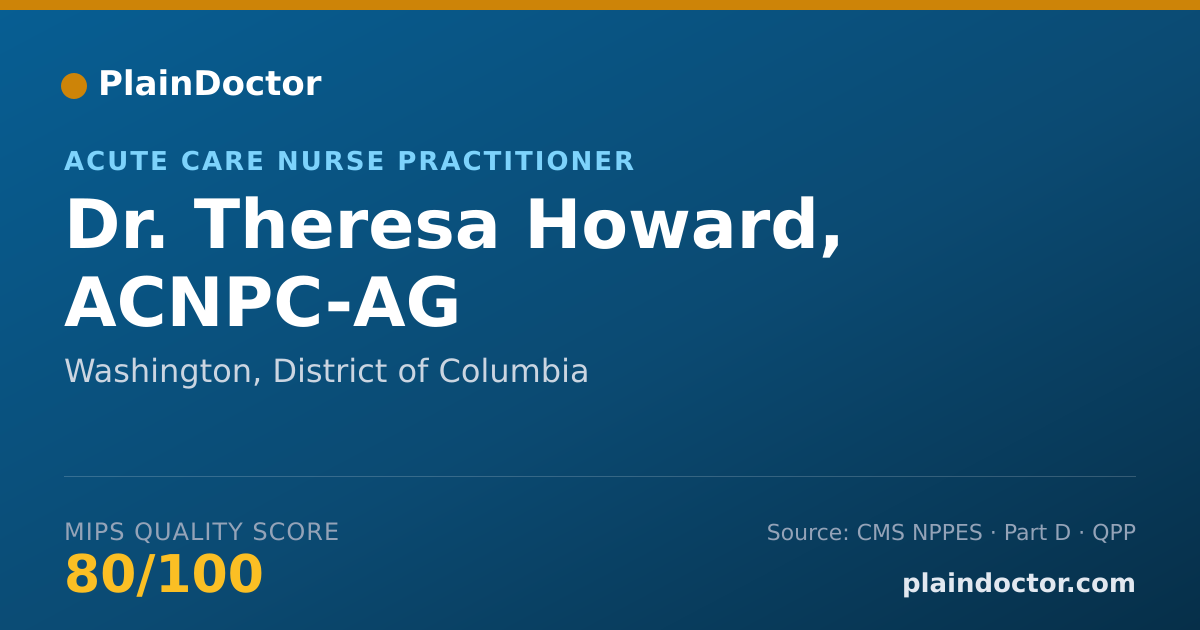 Shareable card for Theresa Howard, ACNPC-AG - Acute Care Nurse Practitioner, Washington, DC