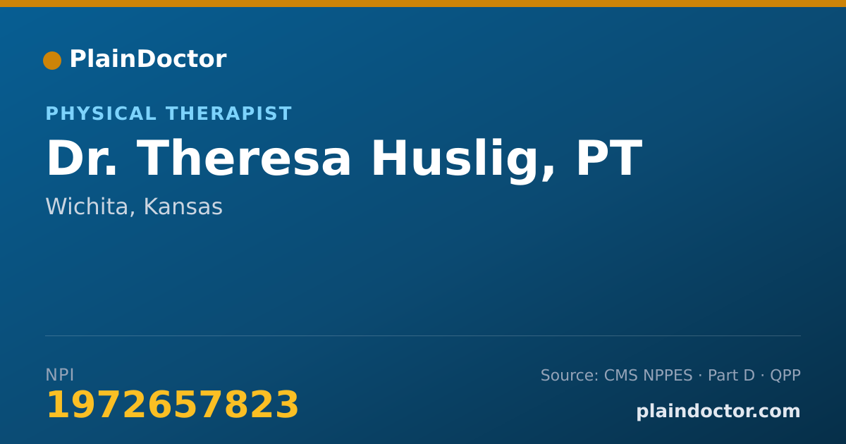 Shareable card for Theresa Huslig, PT - Physical Therapist, Wichita, KS