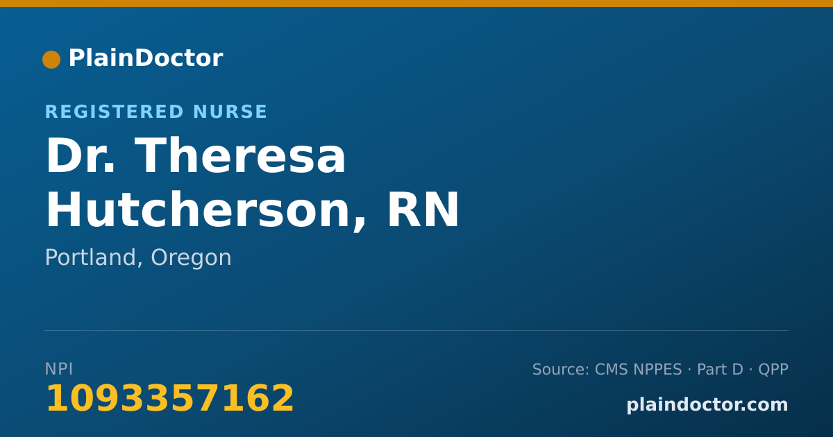 Shareable card for Theresa Hutcherson, RN - Registered Nurse, Portland, OR