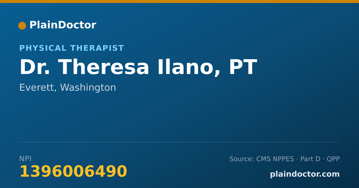 Shareable card for Theresa Ilano, PT - Physical Therapist, Everett, WA