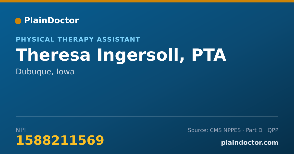 Shareable card for Theresa Ingersoll, PTA - Physical Therapy Assistant, Dubuque, IA