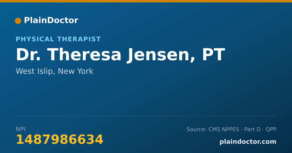 Shareable card for Theresa Jensen, PT - Physical Therapist, West Islip, NY