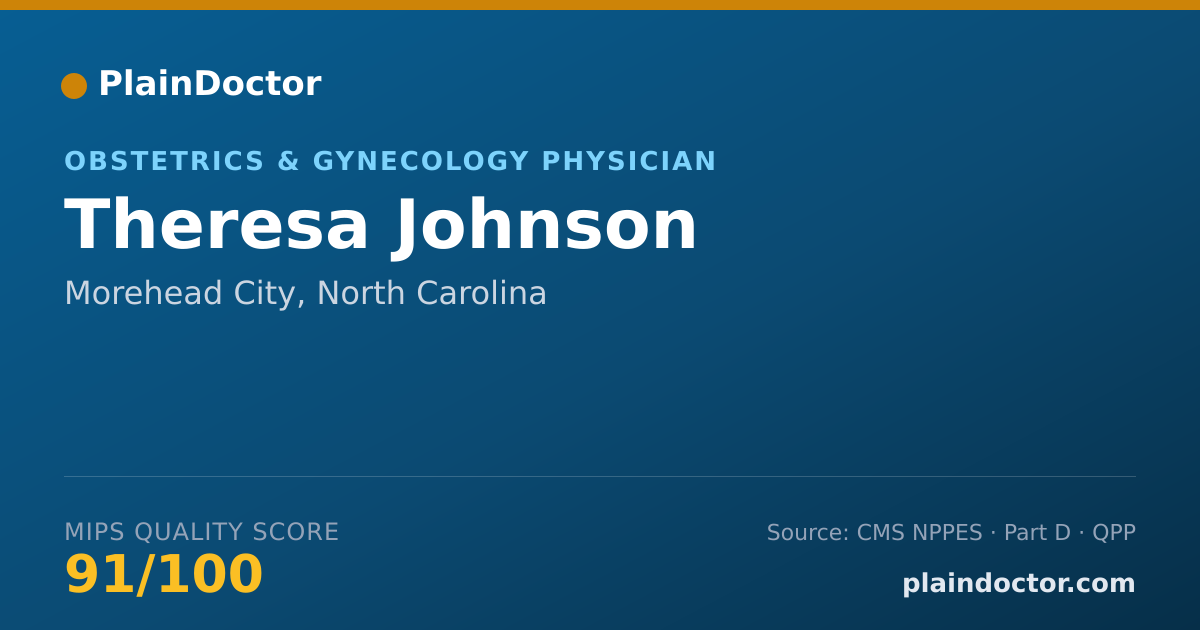 Shareable card for Theresa Johnson - Obstetrics & Gynecology Physician, Morehead City, NC