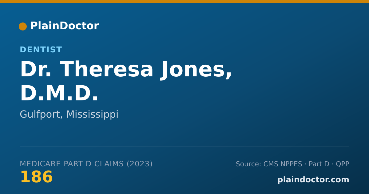 Shareable card for Theresa Jones, D.M.D. - Dentist, Gulfport, MS