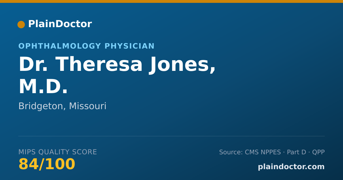 Shareable card for Theresa Jones, M.D. - Ophthalmology Physician, Bridgeton, MO