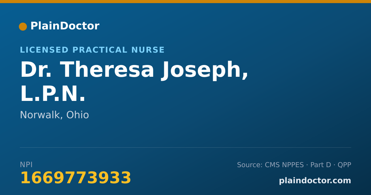 Shareable card for Theresa Joseph, L.P.N. - Licensed Practical Nurse, Norwalk, OH