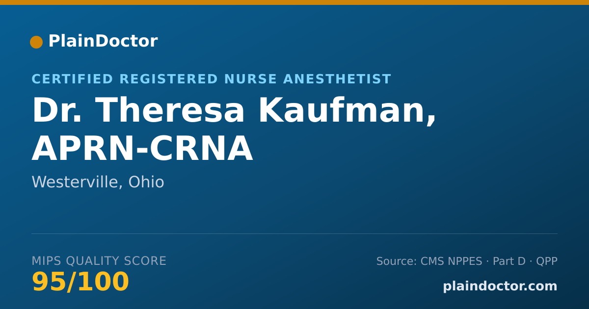 Shareable card for Theresa Kaufman, APRN-CRNA - Certified Registered Nurse Anesthetist, Westerville, OH