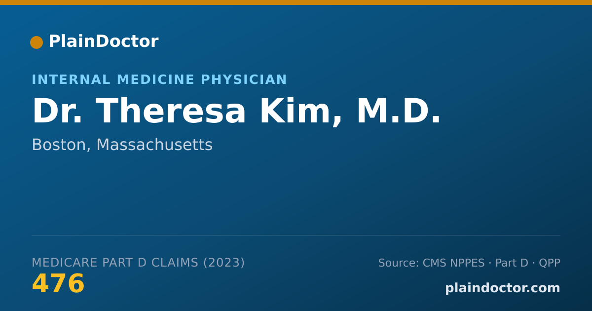 Shareable card for Theresa Kim, M.D. - Internal Medicine Physician, Boston, MA