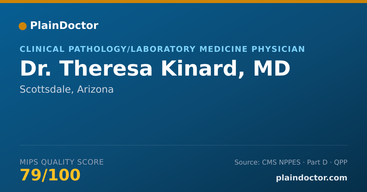 Shareable card for Theresa Kinard, MD - Clinical Pathology/Laboratory Medicine Physician, Scottsdale, AZ