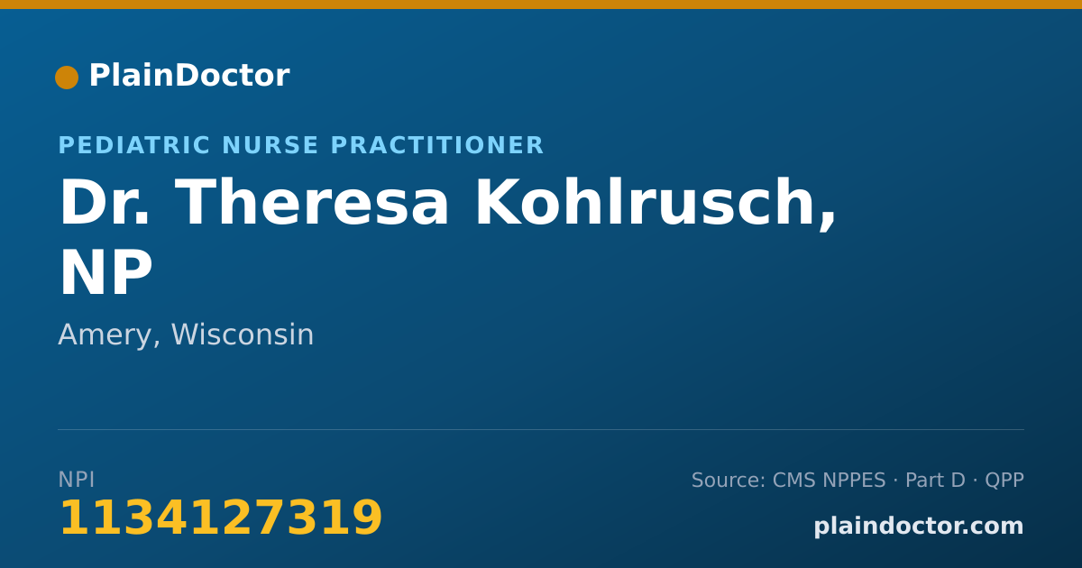 Shareable card for Theresa Kohlrusch, NP - Pediatric Nurse Practitioner, Amery, WI