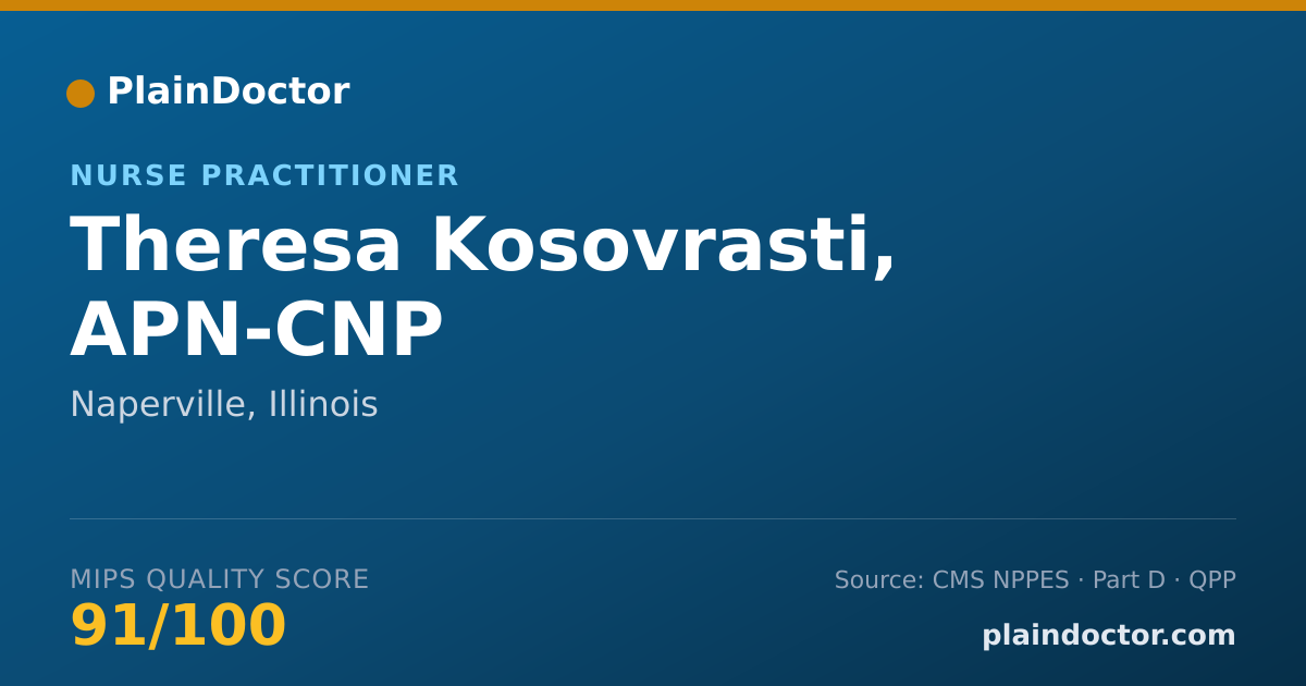 Shareable card for Theresa Kosovrasti, APN - Family Nurse Practitioner, Naperville, IL
