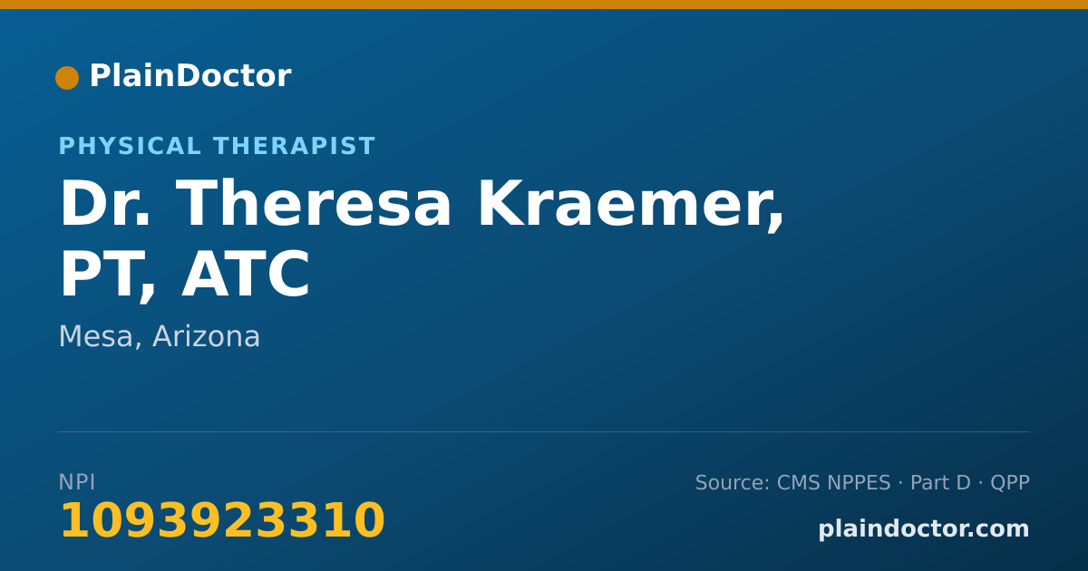 Shareable card for Theresa Kraemer, PT, ATC - Physical Therapist, Mesa, AZ