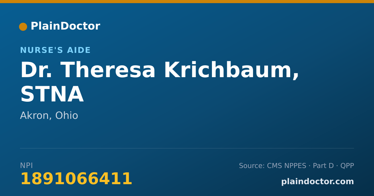 Shareable card for Theresa Krichbaum, STNA - Nurse's Aide, Akron, OH